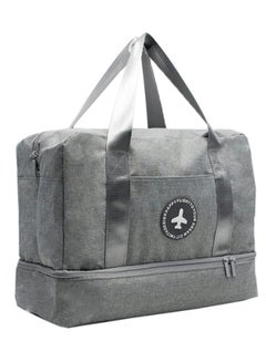 Generic Waterproof Double Layer Portable Travel Bag Grey  - Image 3