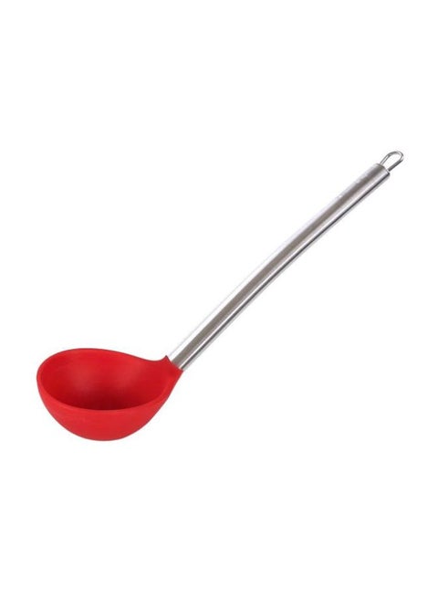 Silicone Soup Ladle Red/Silver 12.09inch
