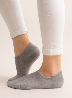 Prickly Pear Pack Of 3 Basic No Show Non Slip Ankle Socks Grey  - Image 2