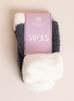 Prickly Pear Cozy Slipper Socks Grey  - Image 1