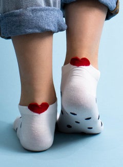 Prickly Pear Pack Of 5 Printed With Red Heart Ankle Socks Mixed  - Image 2