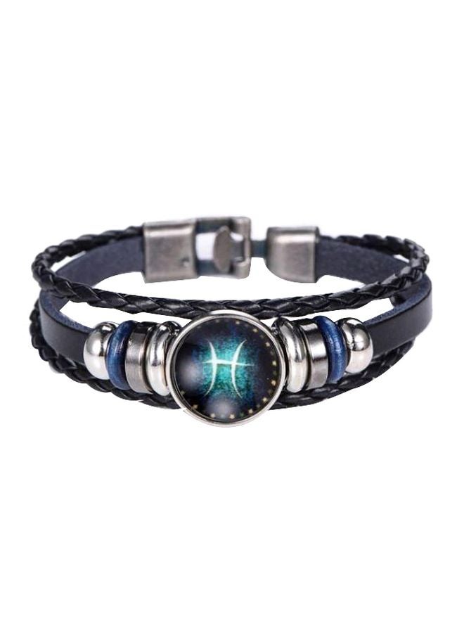 Leather Gemstone Studded Bracelet