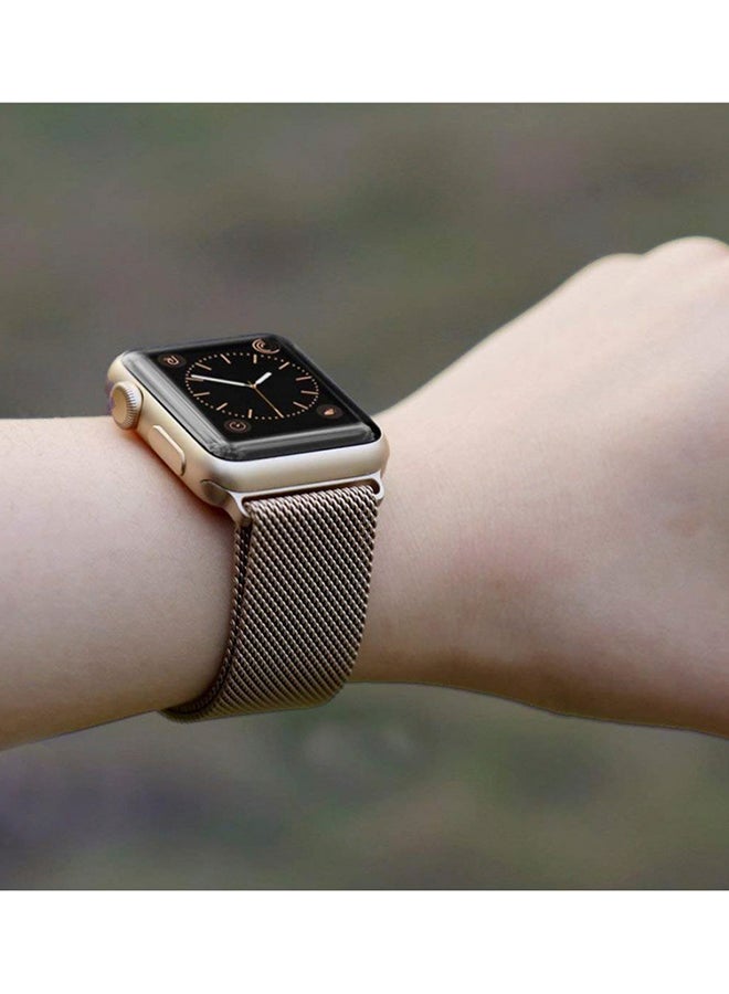 Eworld Stainless Steel Replacement Wristband For Apple iWatch 1/2/3/4 Gold  - Image 2