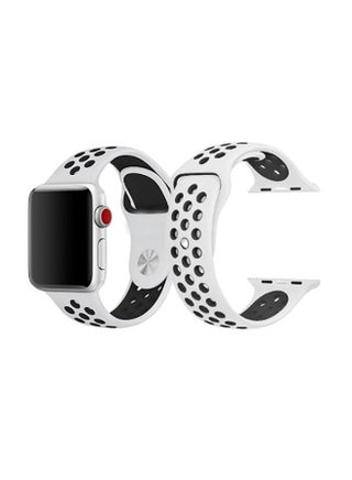 Replacement Sport Silicone Wristband For Apple Watch White/Black - v1584540896/N33935441A_1