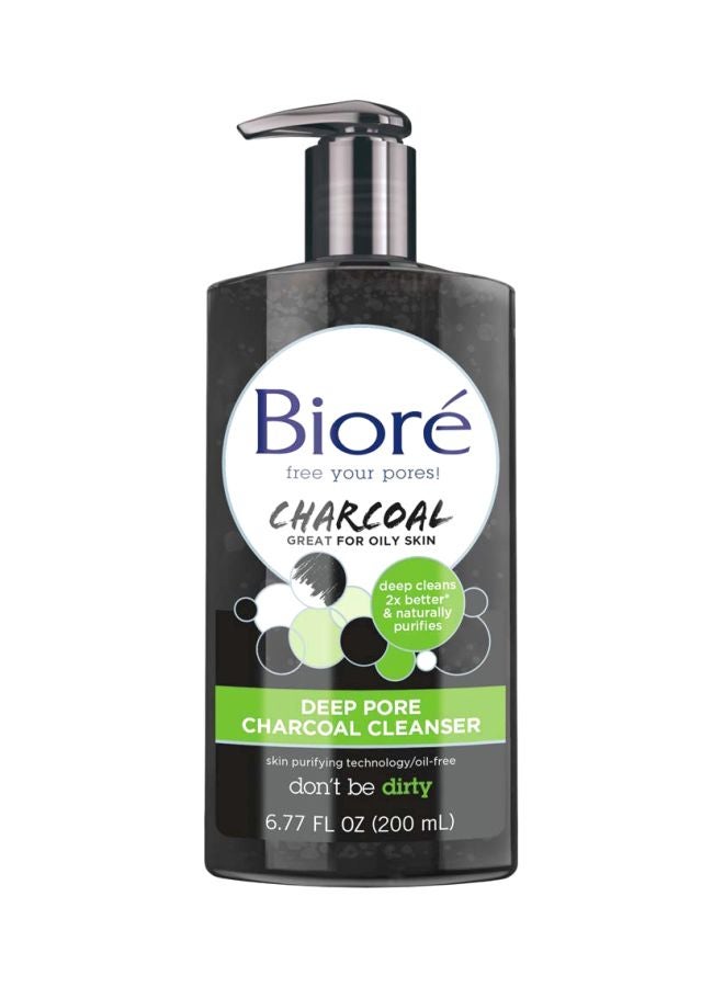 Biore Deep Pore Charcoal Cleanser Black 200ml  - Image 1