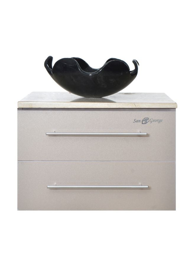 3-Piece Bathroom Sink Unit Set Silver/White/Black