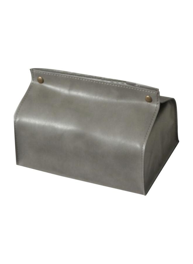 Leather Tissue Box Grey 13x20x13centimeter  - Image 1