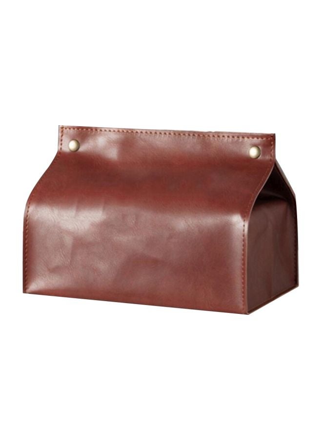 علبة مناديل من الجلد بني 13x20x13Ø³Ù†ØªÙŠÙ…ØªØ± - Image 1