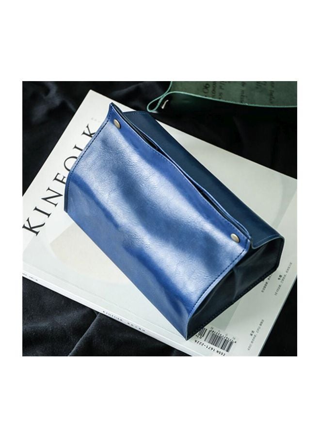 Leather Tissue Box Blue 13x20x13centimeter  - Image 2