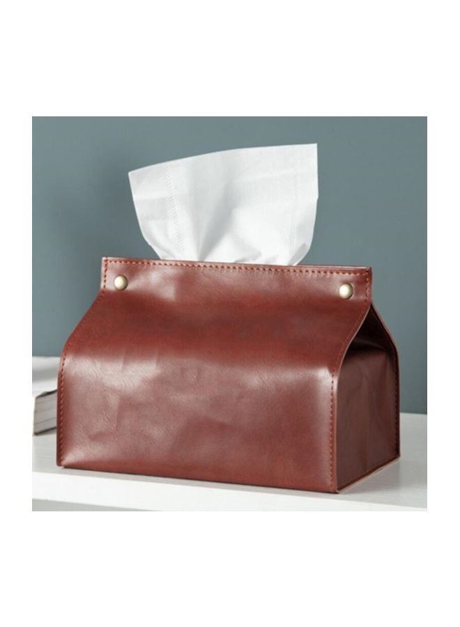 علبة مناديل من الجلد بني 13x20x13Ø³Ù†ØªÙŠÙ…ØªØ± - Image 2