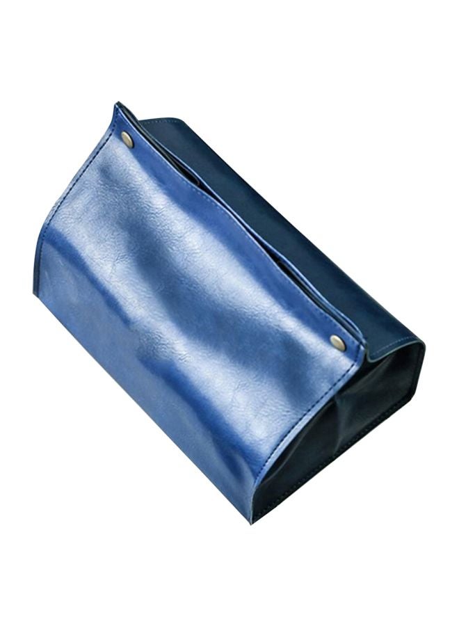 Leather Tissue Box Blue 13x20x13centimeter  - Image 1