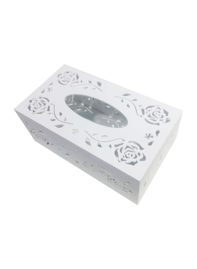 علبة تخزين المناديل الورقية أبيض 25x14x10سم - Image 1