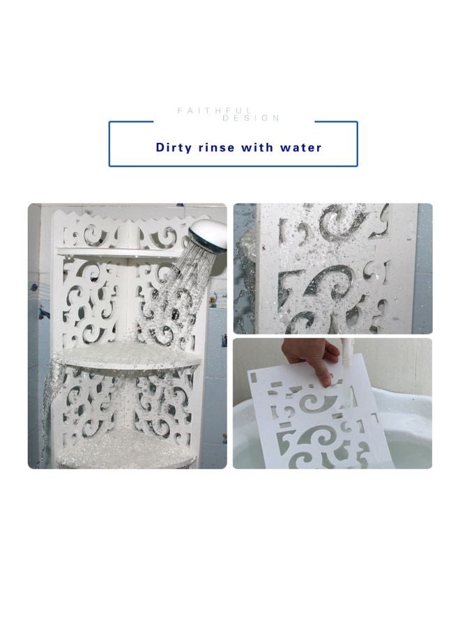 رف تخزين للحمام أبيض 80x20x20سم - Image 2