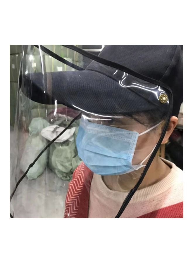 Adjustable Anti-Saliva And Anti-Dust Face Protective Cap Black/Clear 58cm  - Image 4
