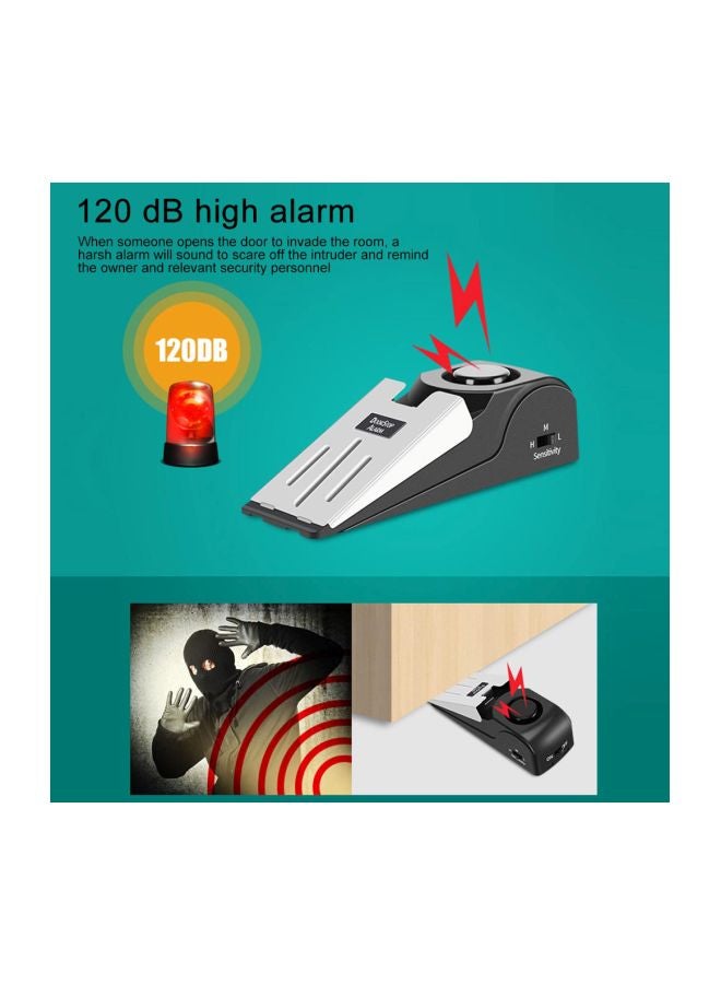Wireless Door Stop Vibration Alarm Black/White  - Image 2