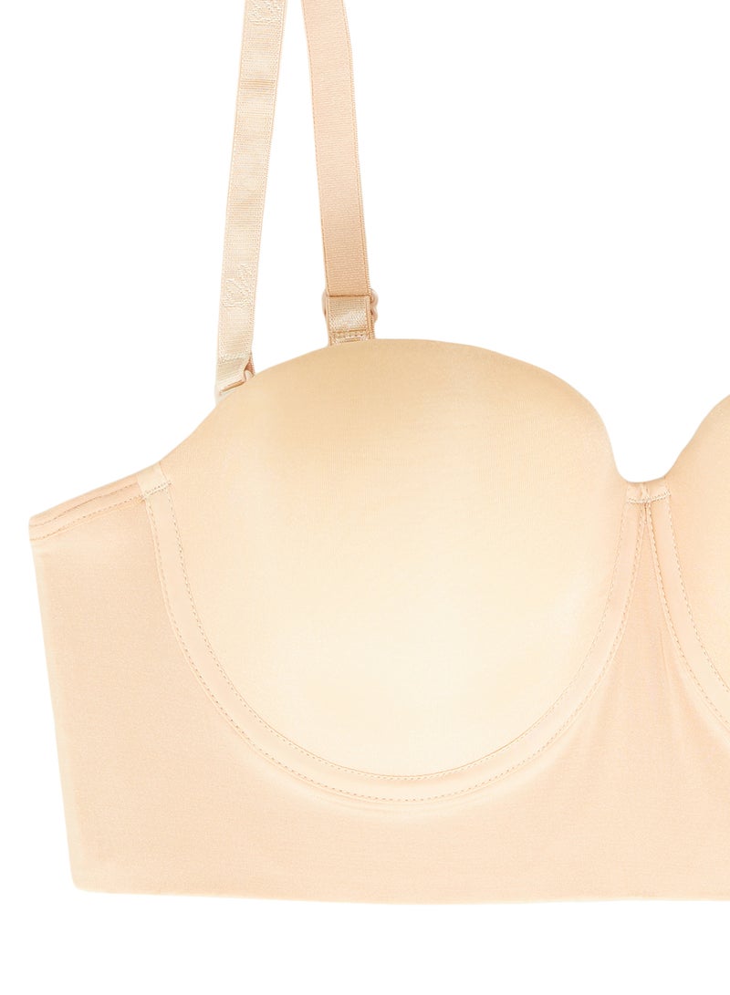 Annette Satin Push Up Bra Nude  - Image 2