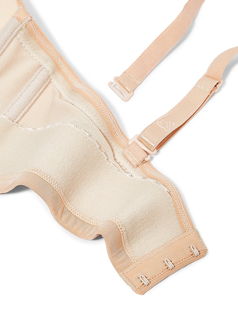 Annette Satin Push Up Bra Nude  - Image 4