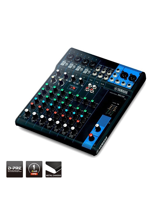 10-Input Digital Mixing Console MG10 Black
