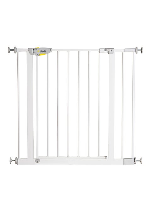Squeeze Handle Gate With Extension - White