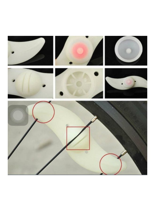 بيوينتي مصابيح إضاءة LED لأسلاك عجلات الدراجة بتصميم مقاوم للماء أحمر 12.8x3.5Ø³Ù†ØªÙŠÙ…ØªØ± - Image 2