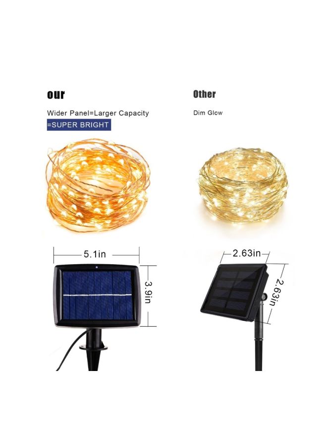 بيوينتي سلسلة مصابيح إضاءة LED تعمل بالطاقة الشمسية بتصميم ساحر أبيض 12متر - Image 4