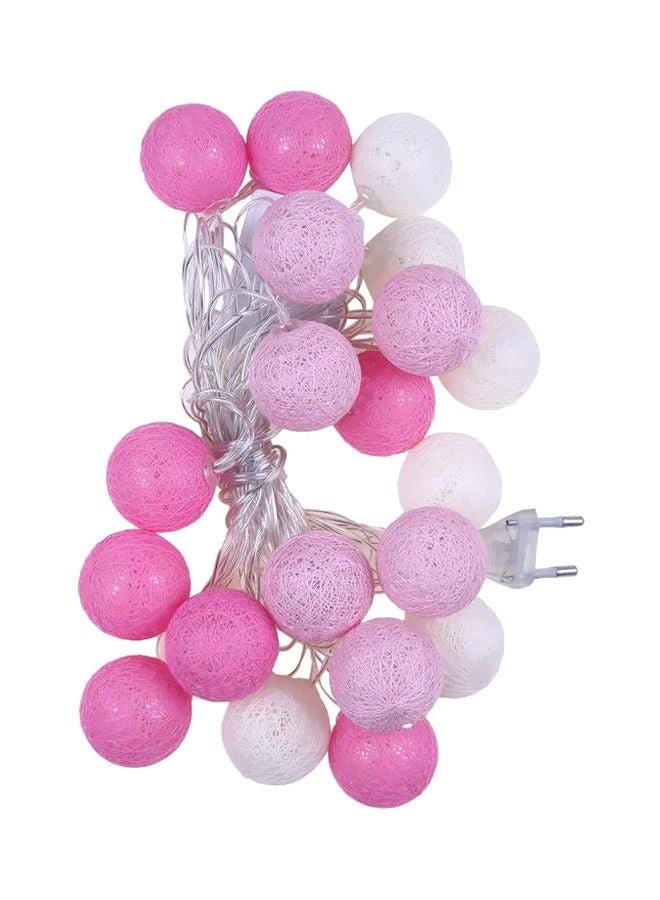 Beauenty LED Cotton Ball String Light For Christmas Pink/White 3.5meter Pink/White 3.5meter - Image 1