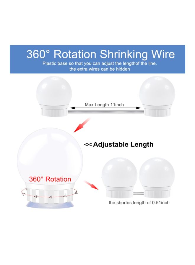 Beauenty 10-Piece LED Makeup Mirror Light Nature White 45x50x32mm  - Image 5