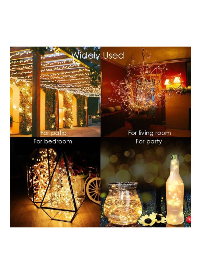 بيوينتي سلسلة مصابيح إضاءة LED تعمل بالطاقة الشمسية بتصميم ساحر أبيض 12متر - Image 3