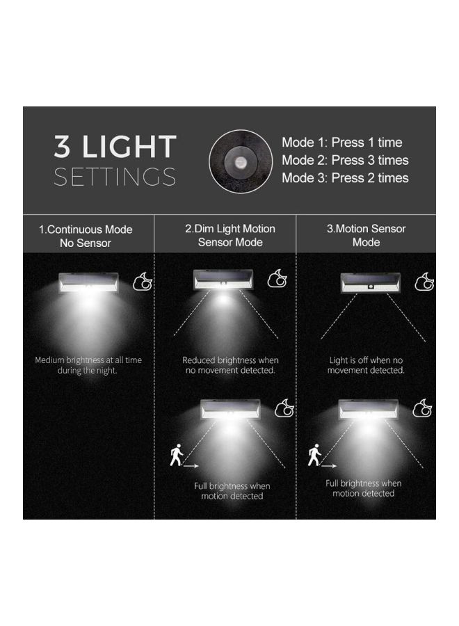 بيوينتي مصباح إضاءة للاستخدام الخارجي يعمل بالطاقة الشمسية ومزود بعدد 118 مصباح LED مع مستشعر حركة بزاوية 120 درجة أبيض 30x10.7x5سم - Image 2