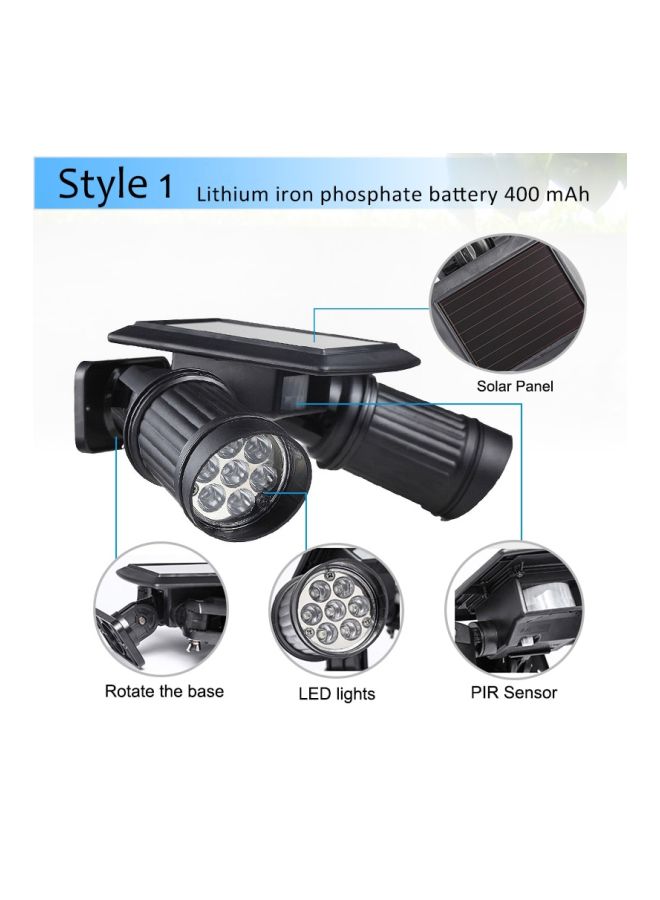 بيوينتي مصباح LED يعمل بالطاقة الشمسية مكون من 14 لمبة أسود/فضي 14.8x9سم - Image 2