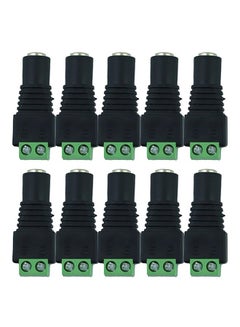 Beauenty 10-Piece CCTV Camera Female DC Power Jack Plug Adapter Black/Green 15x10x3centimeter  - Image 1