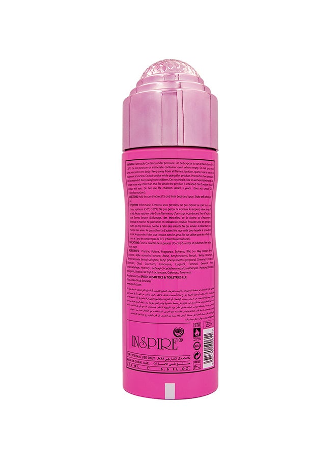Inspire Infinite Pink Perfumed Body Spray 200ml - Image 2
