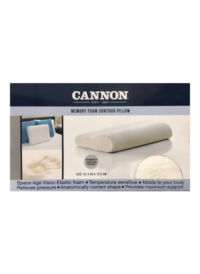 Memory Foam Contour Pillow White 61x36x12.5cm - Image 3
