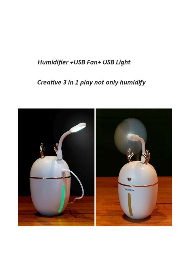 بيوينتي جهاز ترطيب الهواء بتصميم محمول مزود بمصباح LED بإضاءة ليلية ومروحة صغيرة بقدرة 1.5 وات أبيض/ذهبي - Image 5