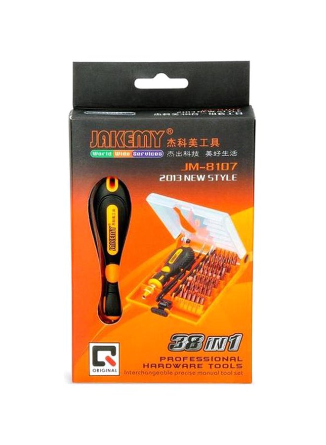 JAKEMY 38 In 1 Precision Screwdriver Bit Set Repair Kit Black/Orange - Image 2