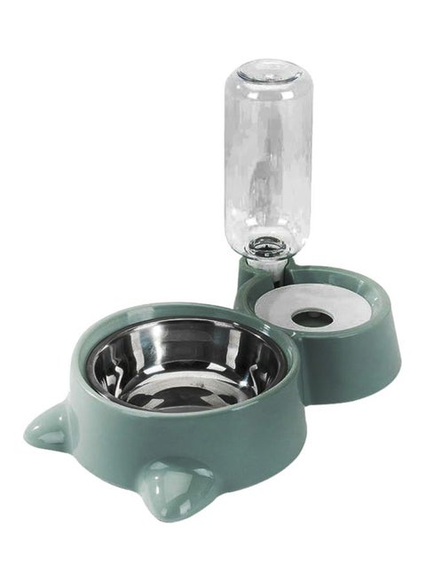 Automatic Double Pet Bowl Blue/White