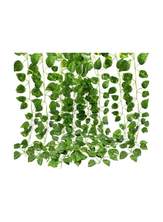 12-Piece Artificial Plants Vine Simulation Flower Set Green 230cm - Image 2