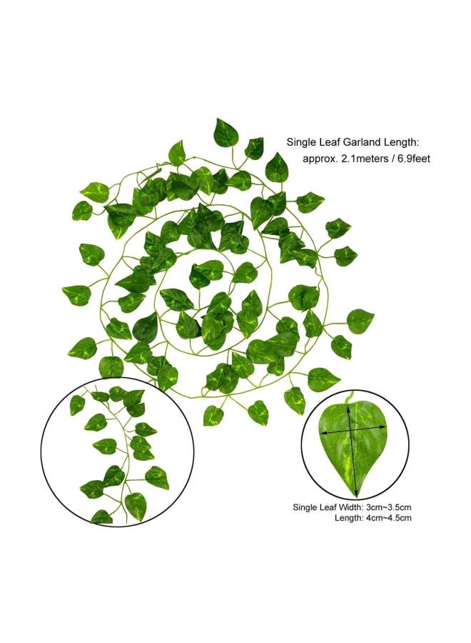 12-Piece Artificial Plants Vine Simulation Flower Set Green 230cm - Image 5