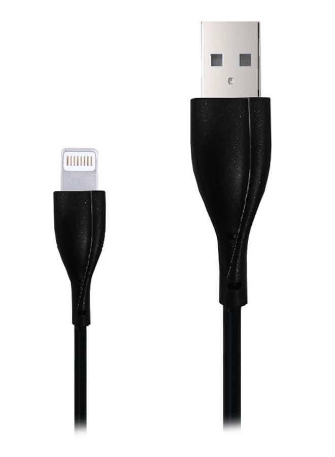 MOXOM - Lighting Data Sync And Charging Cable Black/Silver - Image 1