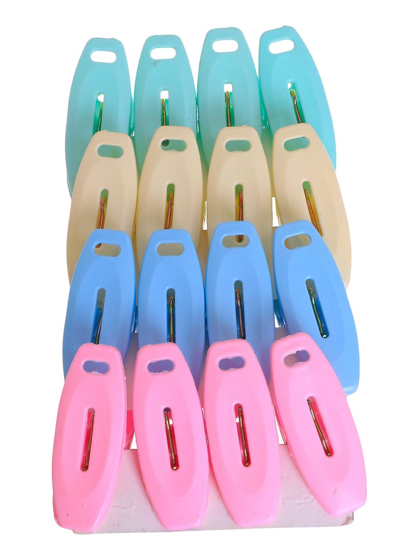 طقم مشابك ملابس من 16 قطعة متعدد الألوان 3.2بوصة