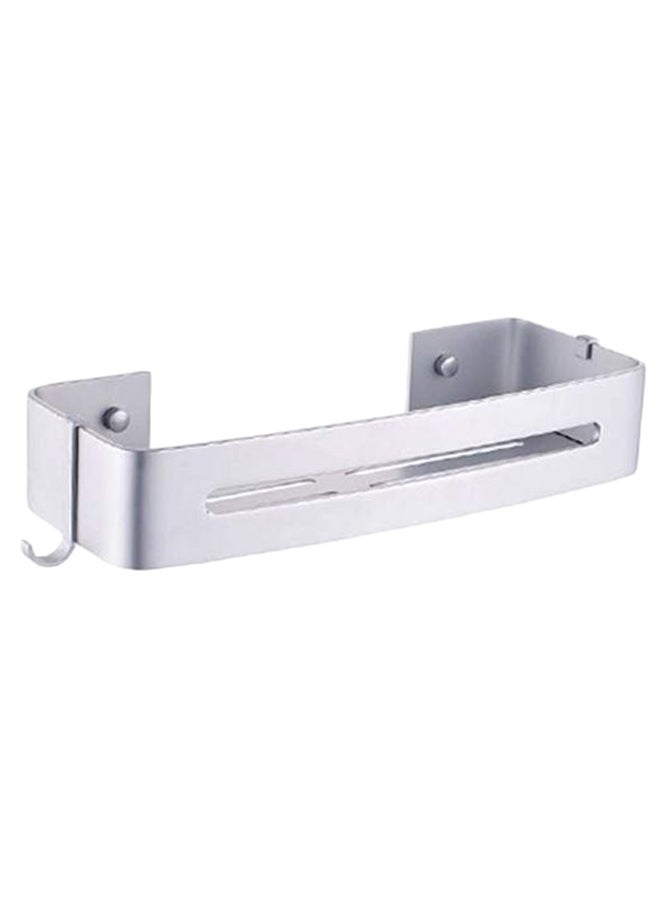 Wall Hanging Bathroom Corner Rack With Hooks Silver