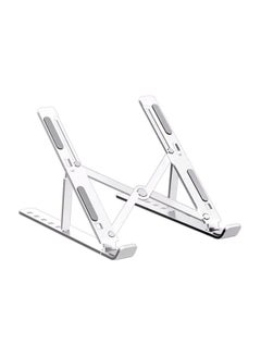 Generic Aluminum Alloy Laptop Stand With Silicone Pad Silver  - Image 1