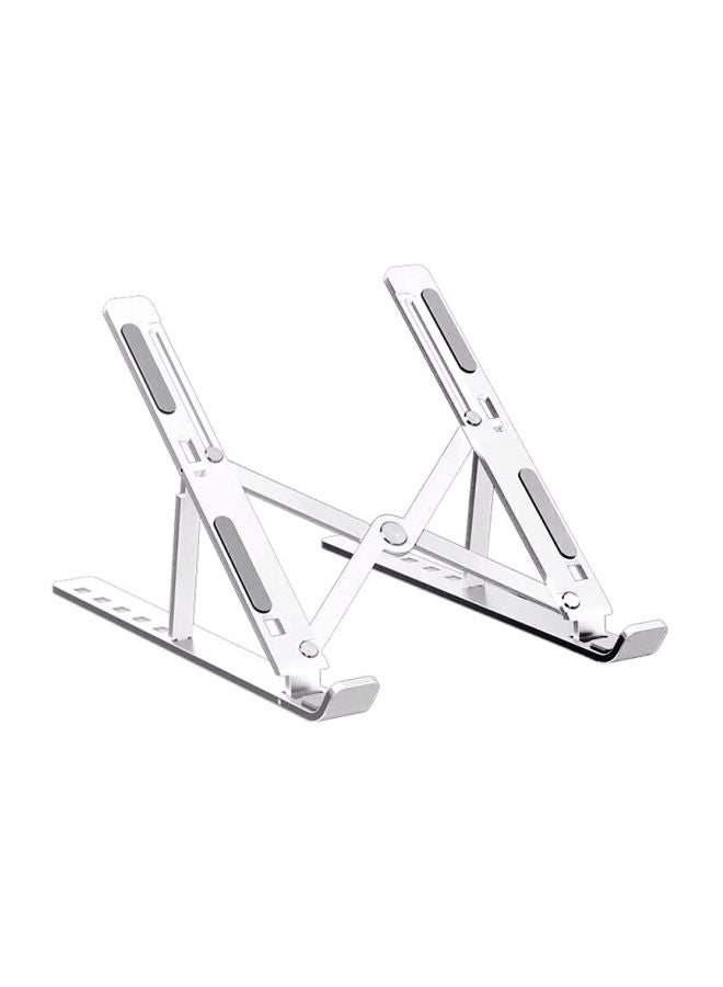 Generic Aluminum Alloy Laptop Stand With Silicone Pad Silver  - Image 1