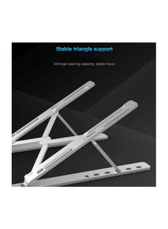 Generic Aluminum Alloy Laptop Stand With Silicone Pad Silver  - Image 4