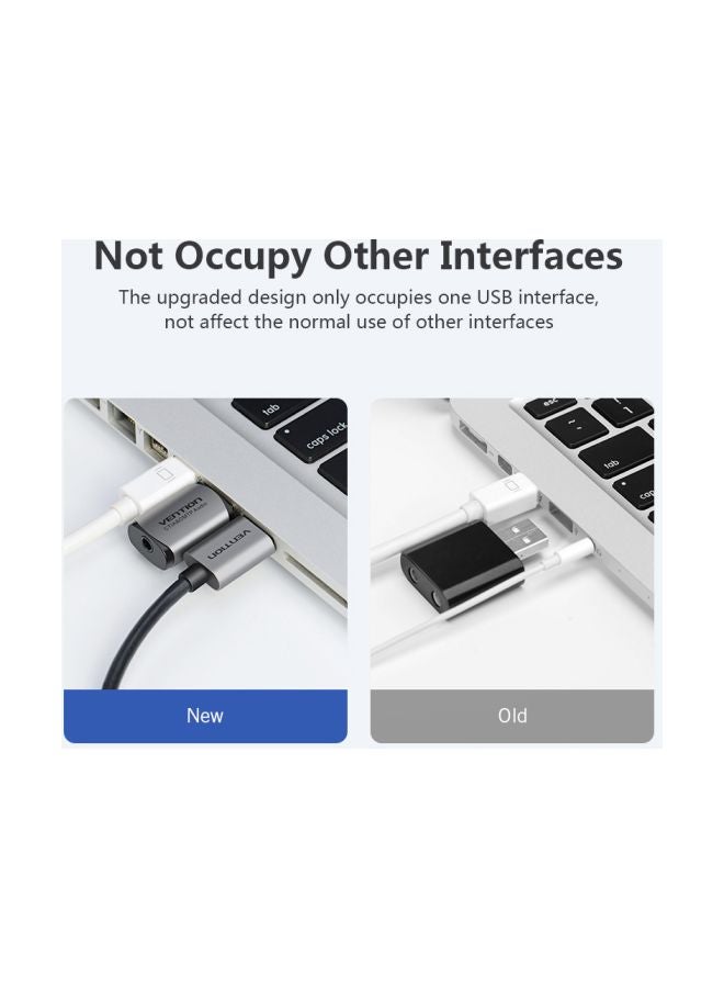 VENTION - External USB Sound Card Grey - Image 1