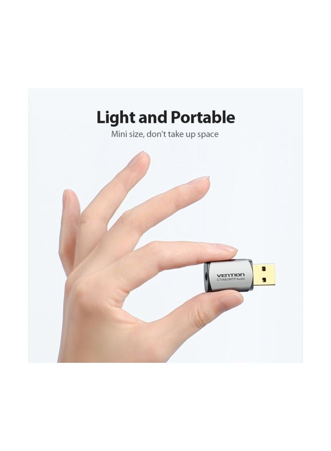 فينشن بطاقة صوت USB خارجية رمادي  - Image 2