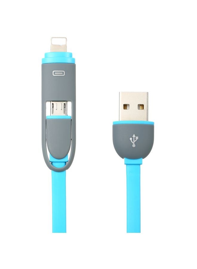 كابل شحن 2 في 1 بمنفذ USB أزرق - Image 2