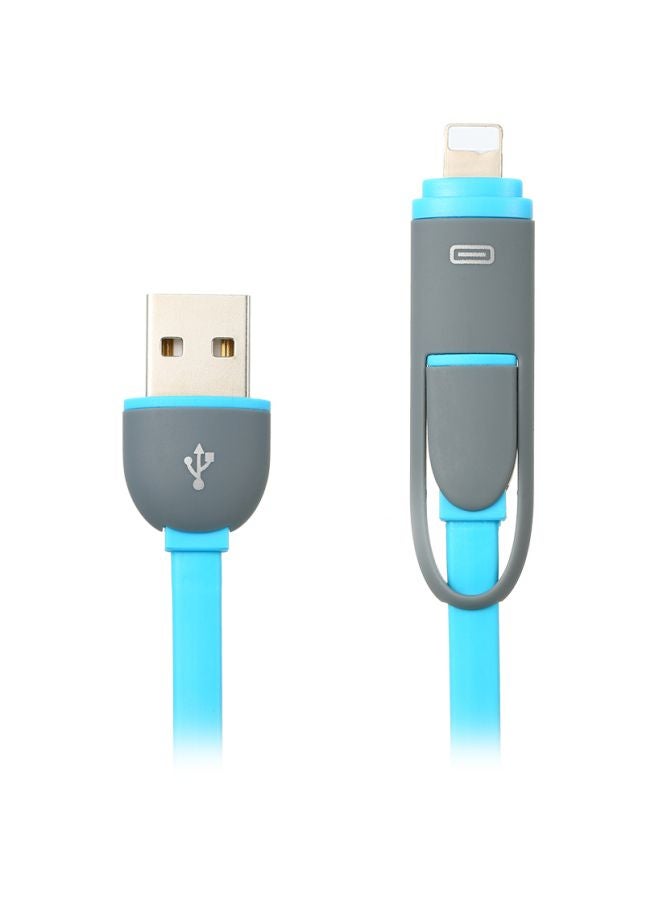 كابل شحن 2 في 1 بمنفذ USB أزرق - Image 1