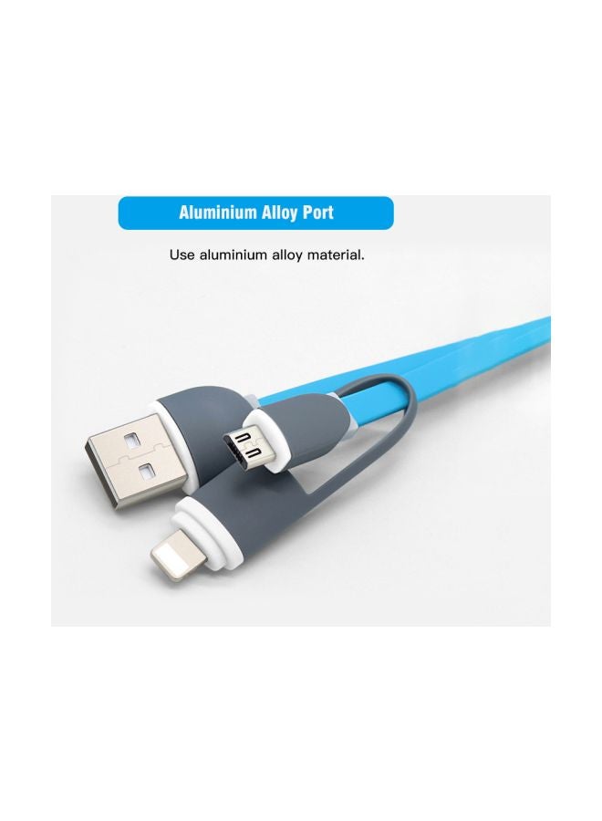 كابل شحن 2 في 1 بمنفذ USB أزرق - Image 4