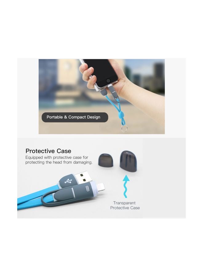 كابل شحن 2 في 1 بمنفذ USB أزرق - Image 5
